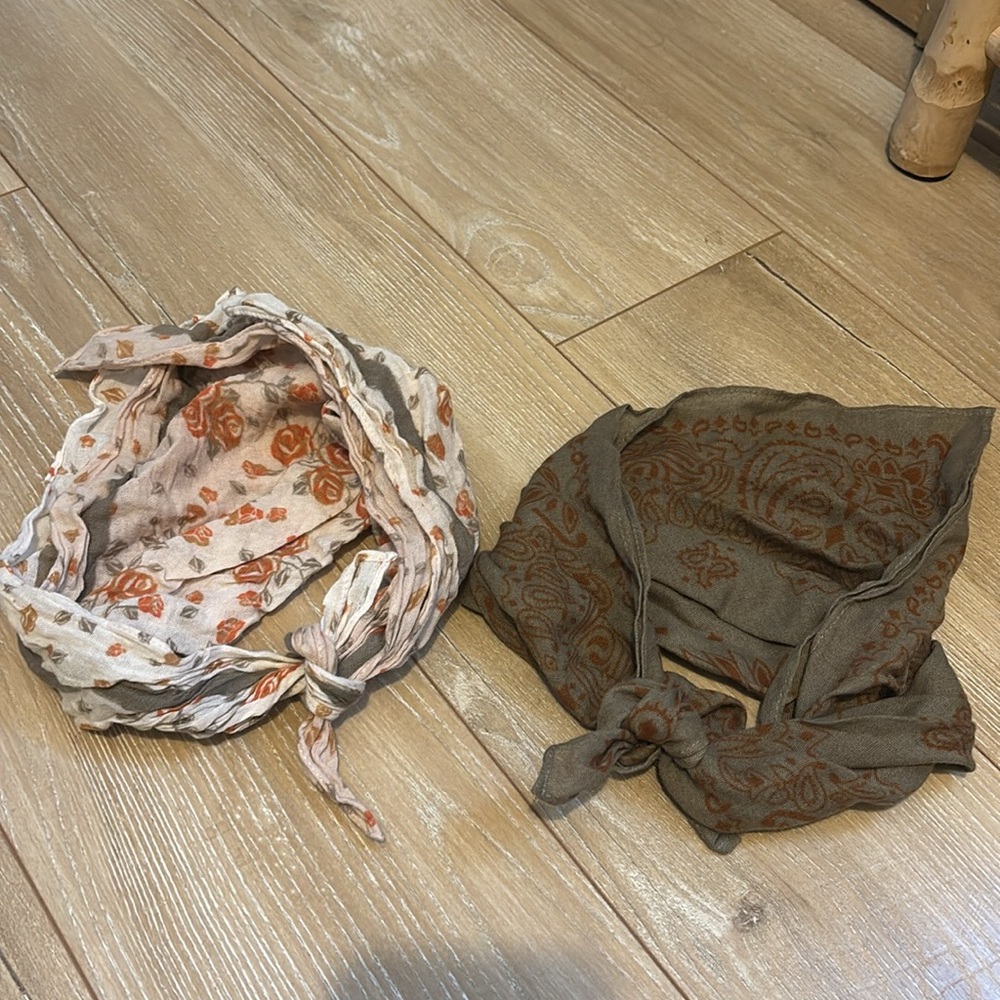 Set of New 2 Bandana/headwraps. Great for boho hairstyles.